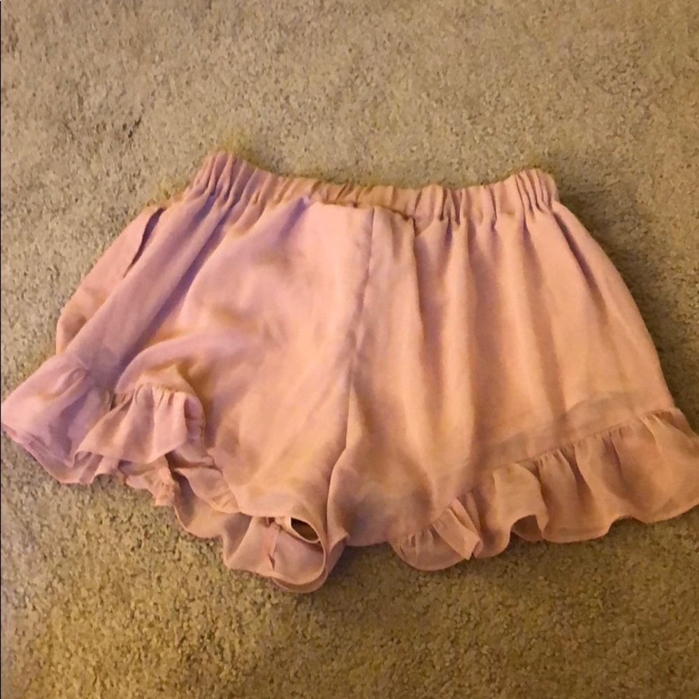 Pink Ruffled Nectar Shorts - Picture 3 of 4
